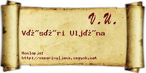 Vásári Uljána névjegykártya